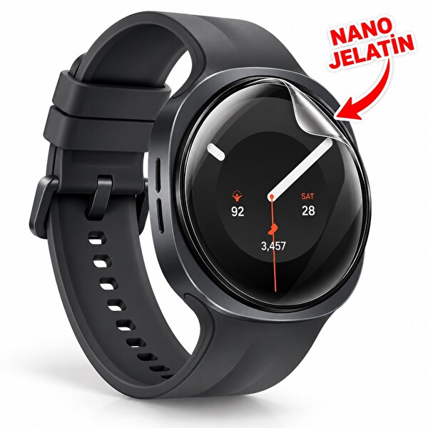 Samsung Galaxy Watch 9 40mm Uyumlu Şeffaf Ekran Koruyucu Nano Jelatin - 3 Adet