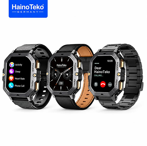 Haino Teko SQ-18 Akıllı Saat AMOLED AI Ses Asistanı DA GPT Bluetooth Arama 1ATM 10 Gün 3 Kordon Set