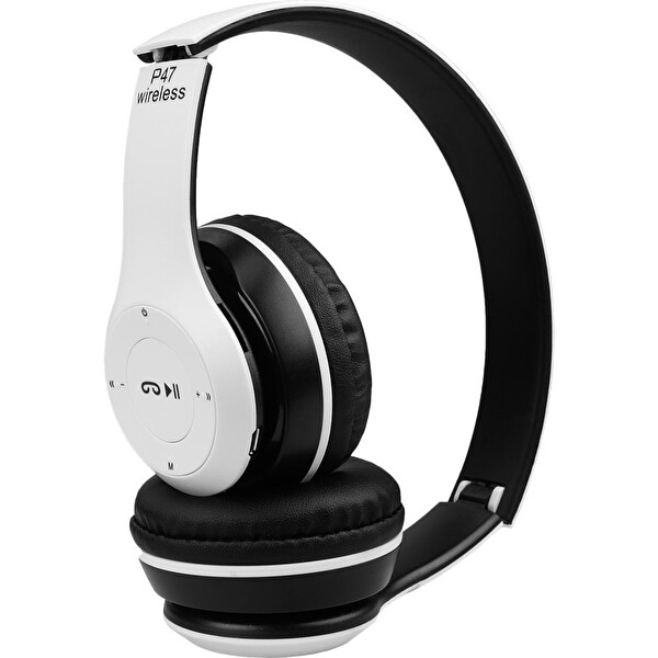 Torima P47 Extra Bass Wireless Beyaz Kulak Üstü 5.0 Bluetooth Kulaklık