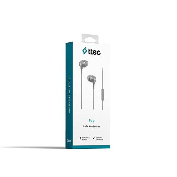 Ttec 2KMM13GR 3.5 MM Pop Mikrofonlu Gri Kulak İçi Kulaklık