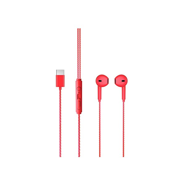 Lecoo EH104 Kablolu Type-C Kırmızı Kulak İçi Kulaklık
