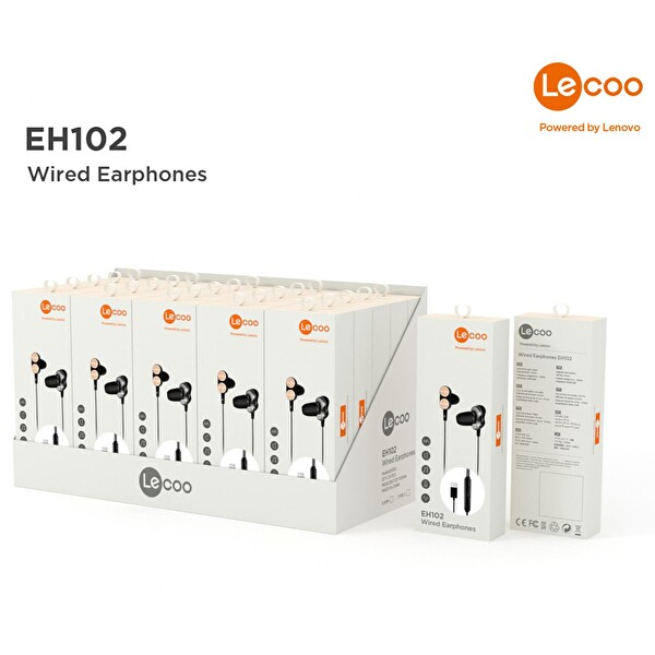 Lecoo EH102 Çift Sürücülü Type-C Kablolu Siyah Kulak İçi Kulaklık