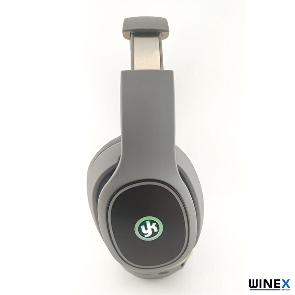 Winex YK Led Mikrofonlu Kulak Üstü Gri Bluetooth Kulaklık