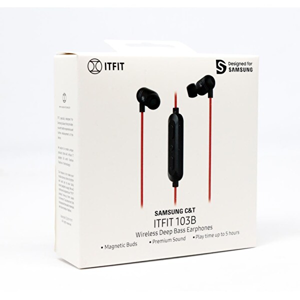 Samsung C&t İtfit 103B GP-OAU019SAARW Esnek Boyun Bantlı Kablosuz Kulak İçi Kırmızı Bluetooth Kulaklık