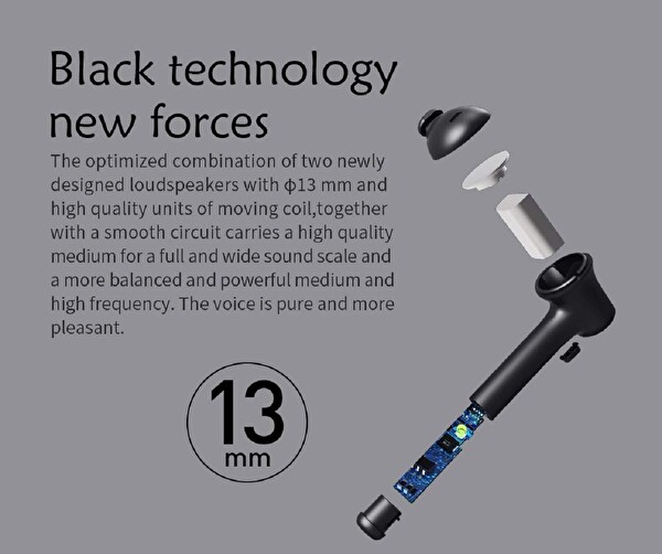 Bluedio Hi Hurricane Siyah Kulak İçi Bluetooth Kulaklık