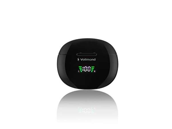 Vollmond VL101PRO 5.3 IPX6 Level Suya Dayanıklı Şarj Göstergeli TWS Siyah Bluetooth Kulaklık
