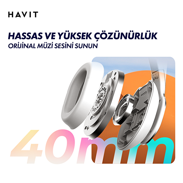 Havit H630BT Katlanabilir Mikrofonlu Pembe Bluetooth Kulak Üstü Kulaklık