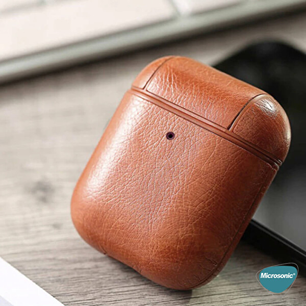 Microsonic Apple Airpods Pro Kılıf Litchi Texture Lacivert