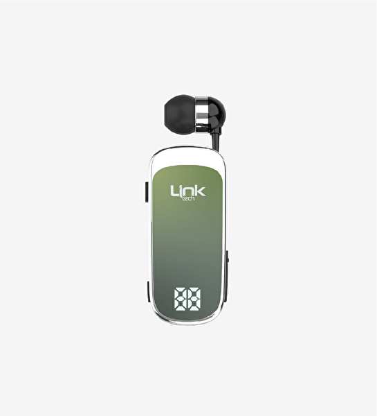 Linktech V81 Makaralı Titreşimli Silikonlu Yeşil Bluetooth Kulak İçi Kulaklık