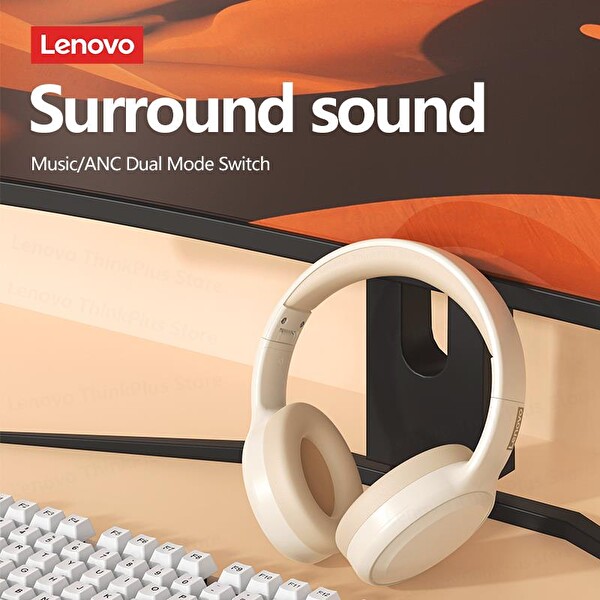 Lenovo Thinkplus TH30 Kablosuz Pembe Bluetooth Kulak Üstü Kulaklık
