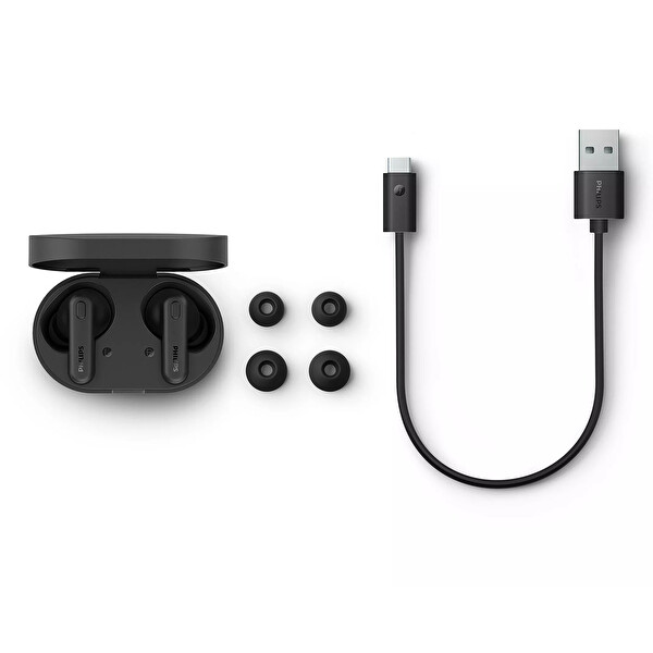 Philips TAT1108BK IPX4 TWS Gerçek Kablosuz Siyah Bluetooth Kulak İçi Kulaklık
