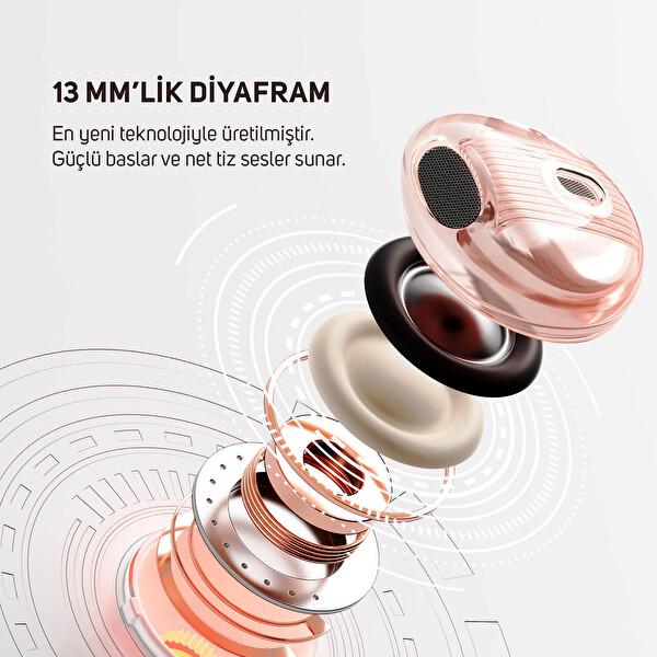 Divoom Spark Air TWS Pembe Bluetooth Kulak İçi Kulaklık