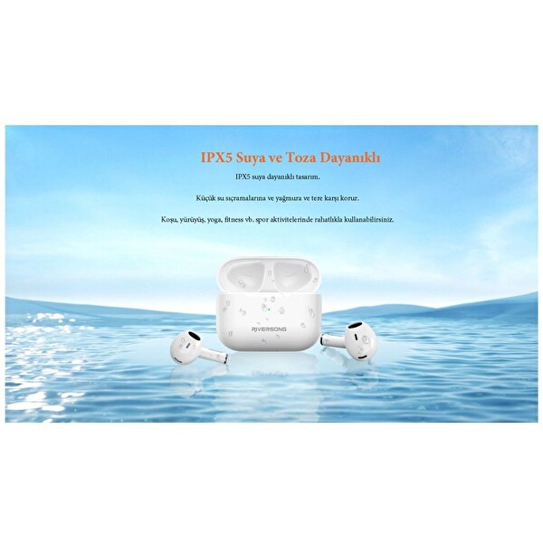 Riversong Audio Air X26 ENC Beyaz Bluetooth Kulak İçi Kulaklık