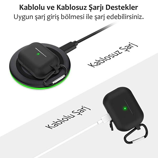 Microsonic Apple Airpods Pro Askılı Mat Silikon Kılıf Beyaz