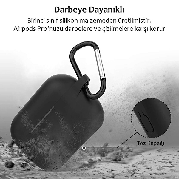 Microsonic Apple Airpods Pro Askılı Mat Silikon Kılıf Beyaz