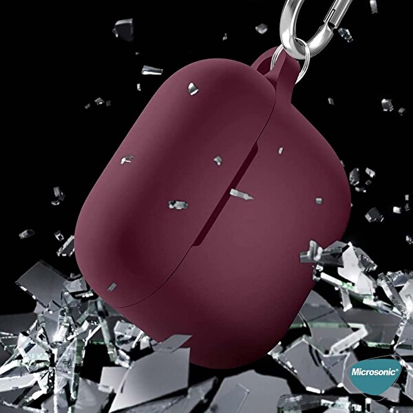 Microsonic Apple Airpods 3 Askılı Mat Silikon Kılıf Turuncu