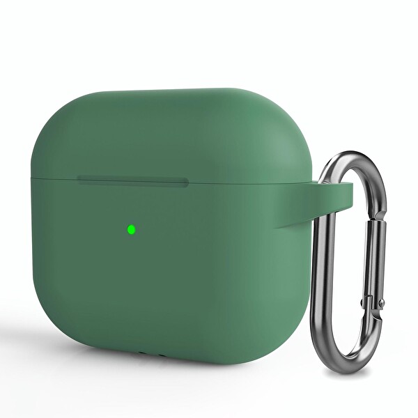 Microsonic Apple Airpods 3 Askılı Mat Silikon Kılıf Yeşil