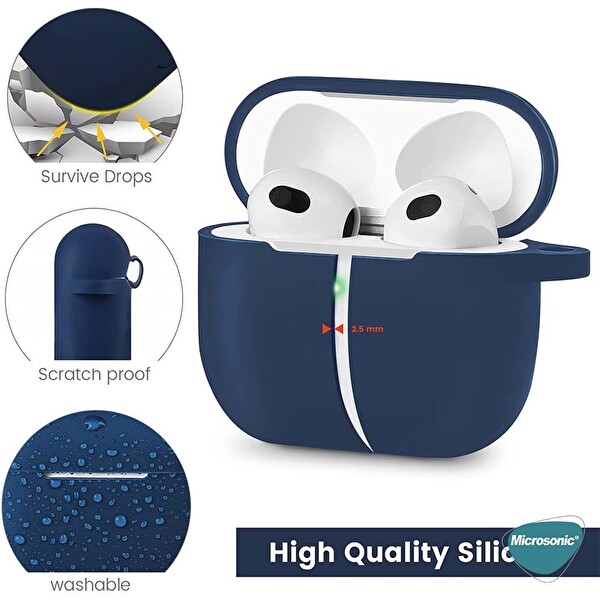 Microsonic Apple Airpods 3 Askılı Mat Silikon Kılıf Yeşil