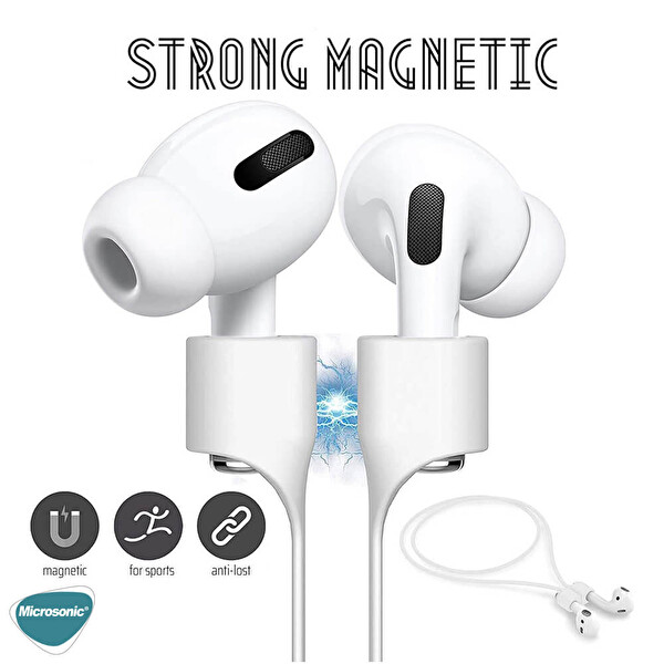 Microsonic Apple Airpods Pro Manyetik Mıknatıslı Kulaklık İpi Pembe