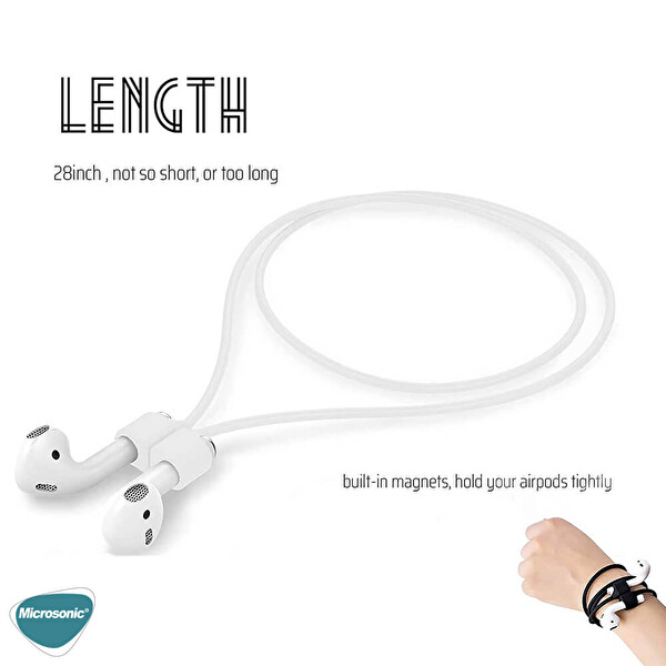 Microsonic Apple Airpods Pro Manyetik Mıknatıslı Kulaklık İpi Pembe