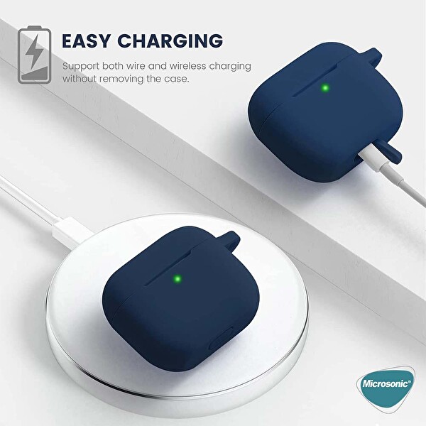 Microsonic Apple Airpods 3 Askılı Mat Silikon Kılıf Pembe