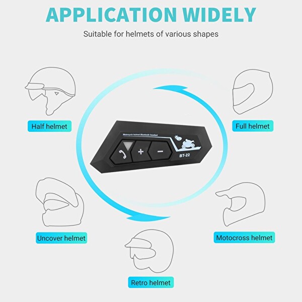 Torima Intercom Siyah Bluetooth Motosiklet Kulaklığı