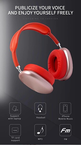 Torima P9 Kulak Üstü Gri Bluetooth Kulaklık