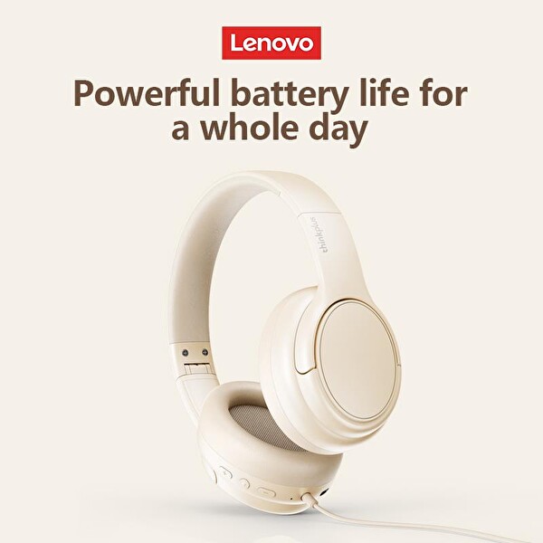 Lenovo ThinkPlus H20 Kulak Üstü Beyaz Bluetooth Kulaklık