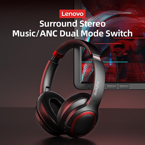 Lenovo Thinkplus TH40 Kulak Üstü Siyah Bluetooth Kulaklık