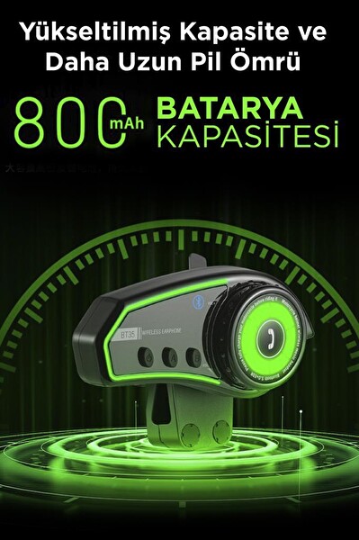 Torima BT-35 5.0 Intercom Siyah Bluetooth Motorsiklet Kulaklık