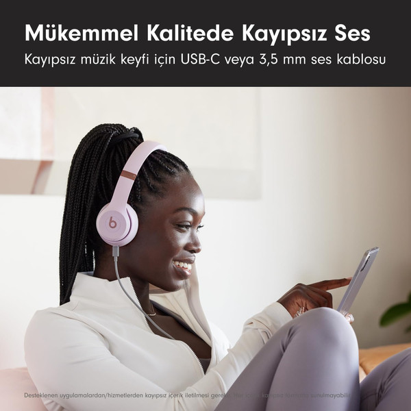 Beats Solo 4 Kablosuz Kulak Üstü Bulut Pembesi Bluetooth Kulaklık