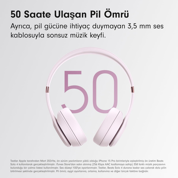 Beats Solo 4 Kablosuz Kulak Üstü Bulut Pembesi Bluetooth Kulaklık