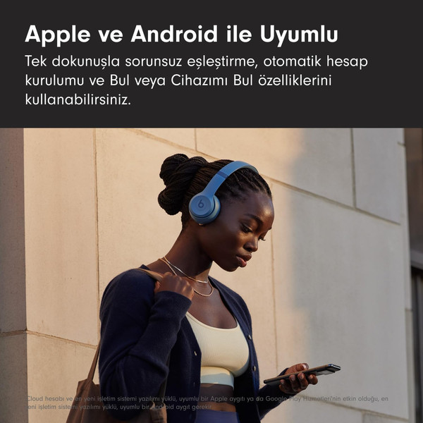 Beats Solo 4 Kablosuz Kulak Üstü Arduvaz Mavisi Bluetooth Kulaklık