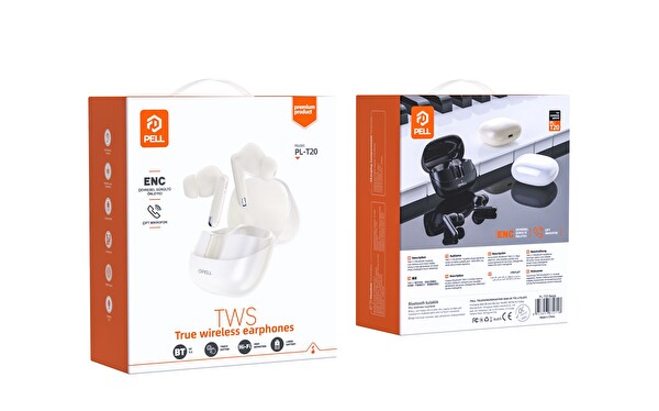 Pell T20 Kablosuz Kulak İçi 5.3 Bej Bluetooth Kulaklık