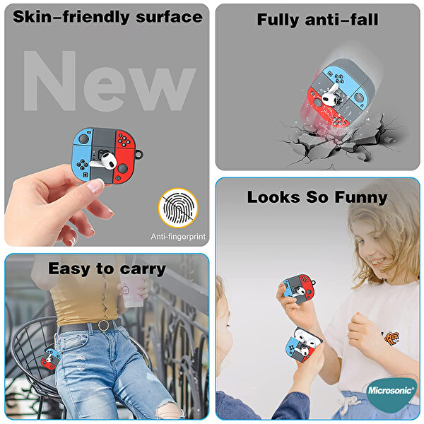 Microsonic AirPods 1. Nesil / 2. Nesil Kılıf Cartoon Figürlü Silikon Crtn-fgr-strmtr
