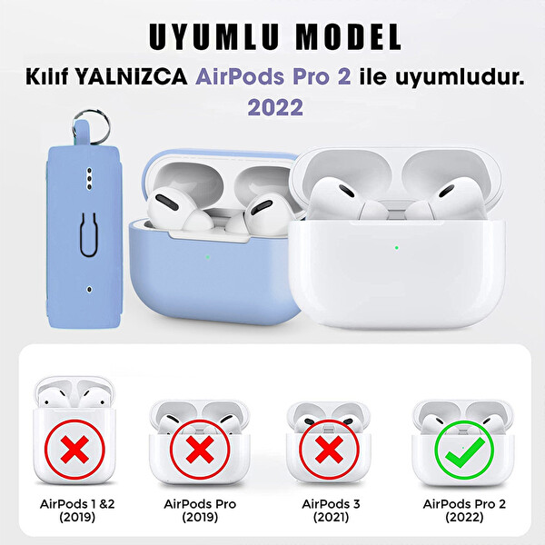 Microsonic Airpods Pro 2. Nesil Kılıf Askılı Mat Silikon Lavanta Grisi