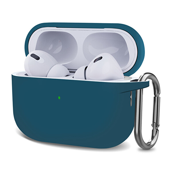 Microsonic Airpods Pro 2. Nesil Kılıf Askılı Mat Silikon Koyu Mavi