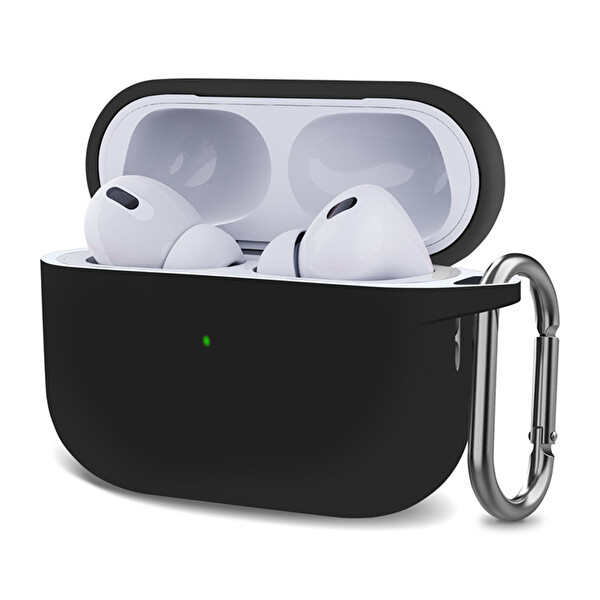Microsonic Airpods Pro 2. Nesil Kılıf Askılı Mat Silikon Siyah
