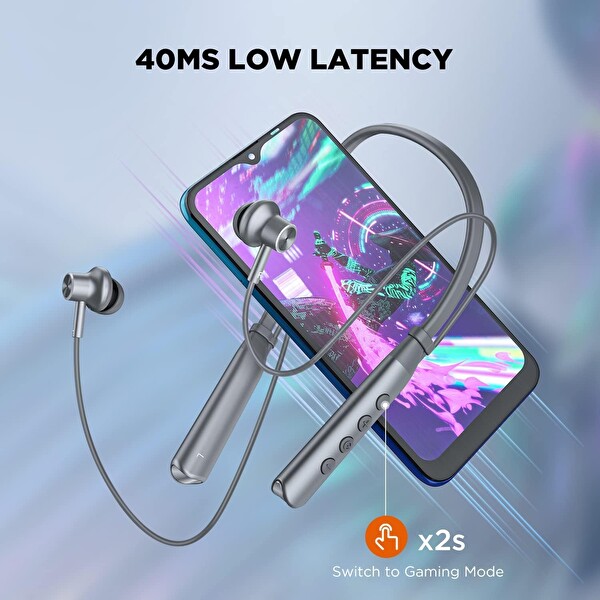 HTC HS01 Boyun Bantlı Manyetik Stereo Siyah Bluetooth Kulaklık