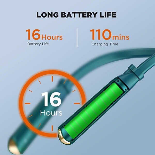 HTC HS01 Boyun Bantlı Manyetik Stere Yeşil Bluetooth Kulaklık