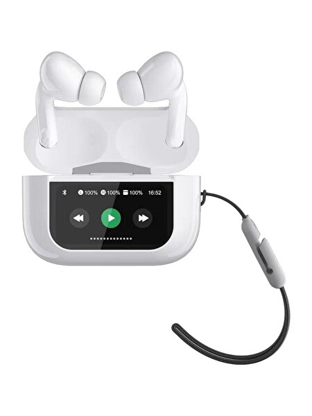 Logia Touch Screen LED Ekranlı Beyaz Bluetooth Kulaklık