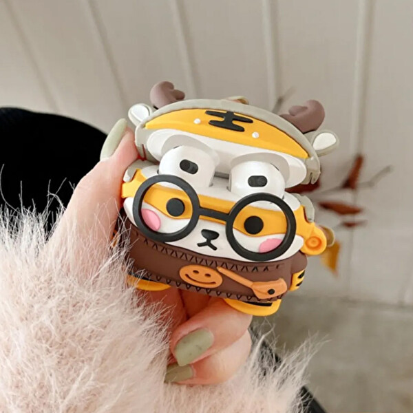Microsonic AirPods 1. Nesil - 2. Nesil Kılıf Cartoon Figürlü Silikon CRTN-FGR-DLL-TGR