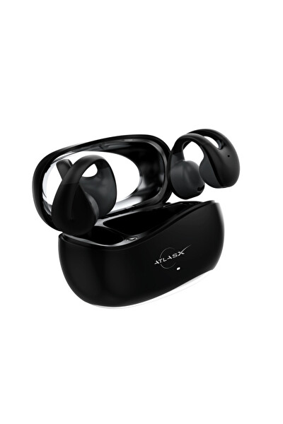 Spovan AtlasX AirClips BT 5.4 OWS HIFI Spor Kablosuz Kanca Bluetooth Kulaklık Siyah