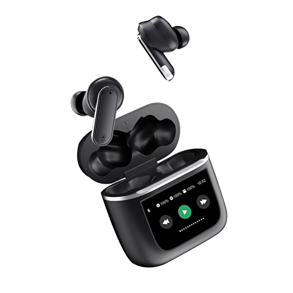 Bix X3 Soundcraft ANC/ENC Destekli Dokunmatik Dijital Ekranlı 5.4 TWS Kulak İçi Bluetooth Kulaklık Siyah