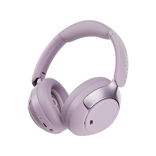 Qcy H3 Pro Hybrid ANC Hi-Res LDAC 5.4 Kablosuz Kulaklık Çift Cihaz Desteği Kulak Üstü Bluetooth Kulaklık Mor