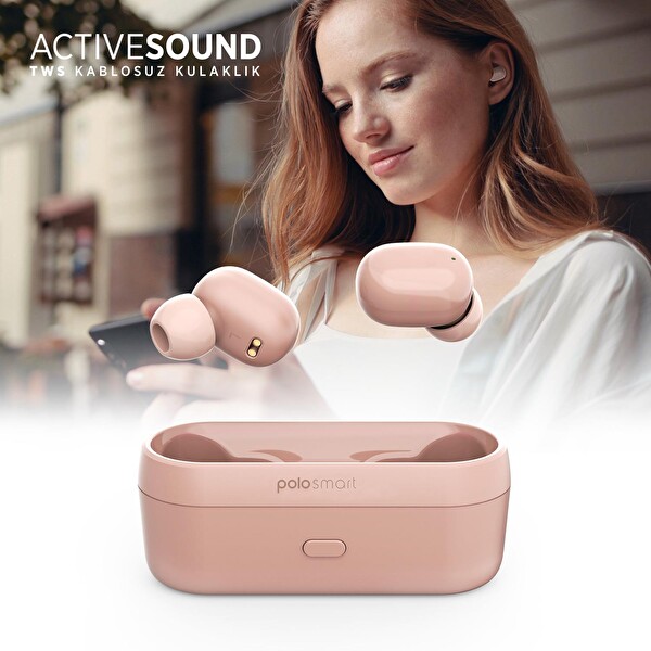 Polosmart FS55 Kulak İçi Kablosuz TWS Bluetooth Kulaklık Pembe