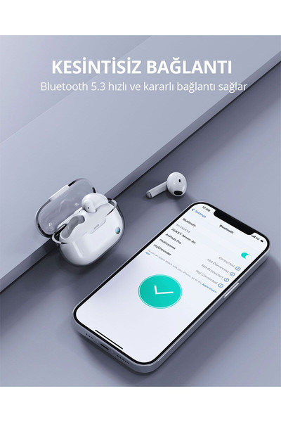 Aukey EP-M2-WH 13 MM Sürücülü 5.3 Ipx4 Kablosuz Bluetooth Kulaklık Beyaz