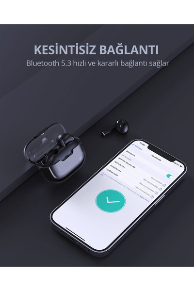 Aukey EP-M2-BK 13 MM Sürücülü 5.3 Ipx4 Kablosuz Bluetooth Kulaklık Siyah