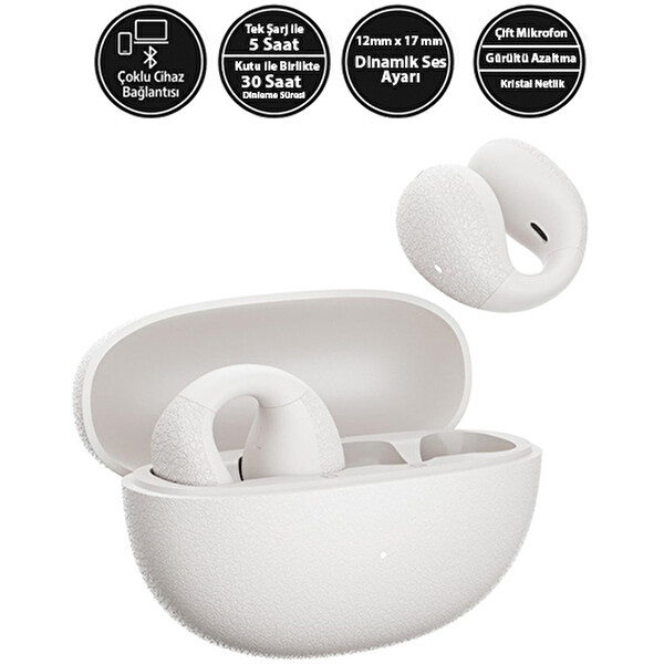 Qcy C10 Crossky Çift Mikrofon Beyaz Bluetooth Kulaklık