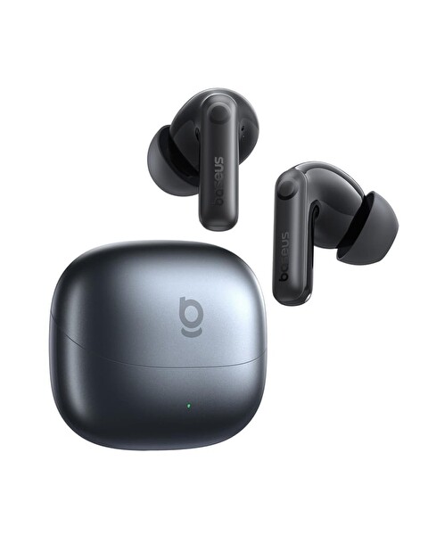 Baseus Bass BP1 Pro 50 dB Gürültü Engelleme 6 Mikrofonlu AI Net Arama IP55 55 Saat Oynatma 6.0 Bluetooth Kulaklık Siyah